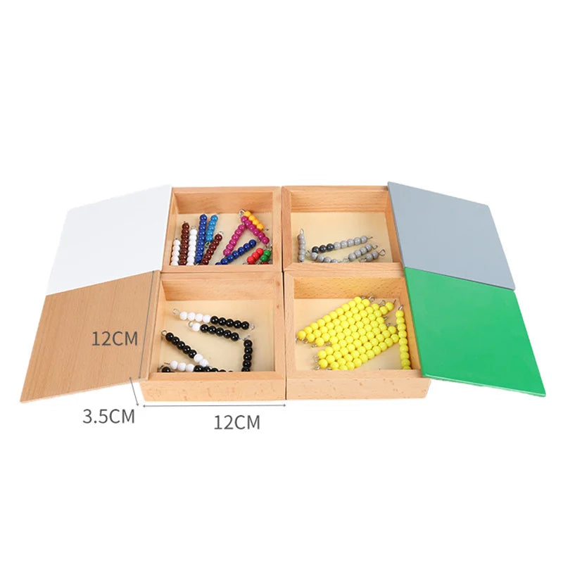 Caja de matemáticas con cuentas Montessori