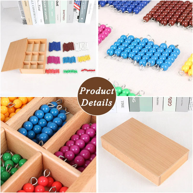 Caja de matemáticas con cuentas Montessori