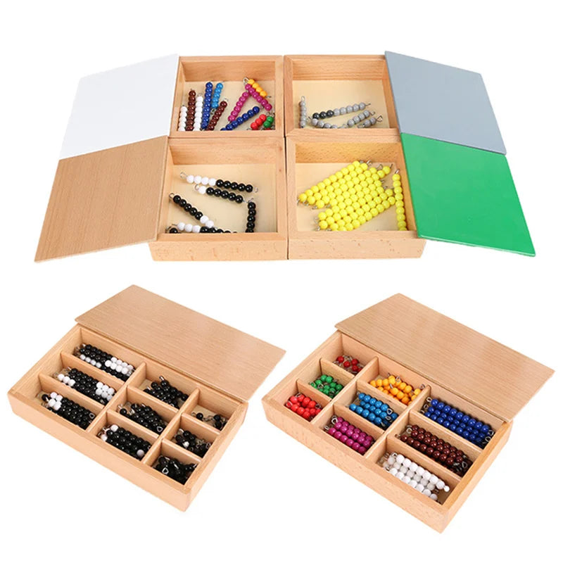 Caja de matemáticas con cuentas Montessori