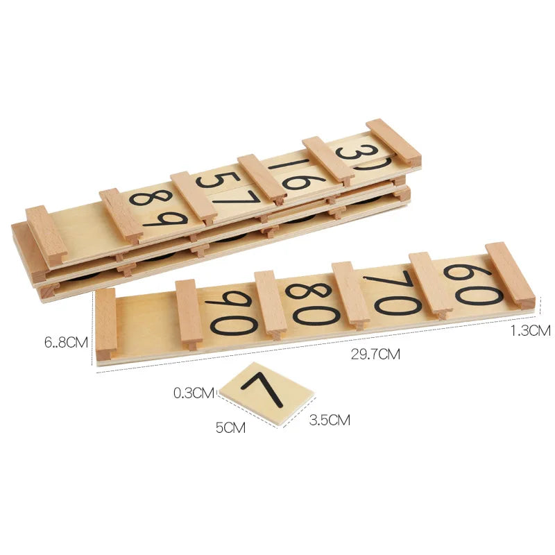 Tarjetas de madera para aprender los números