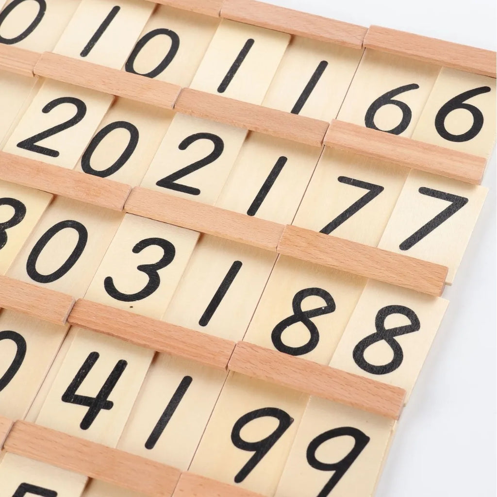 Tarjetas de madera para aprender los números
