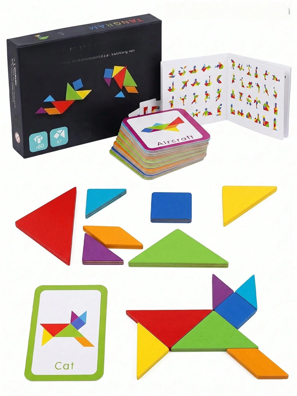 Juego de rompecabezas Tangram de madera