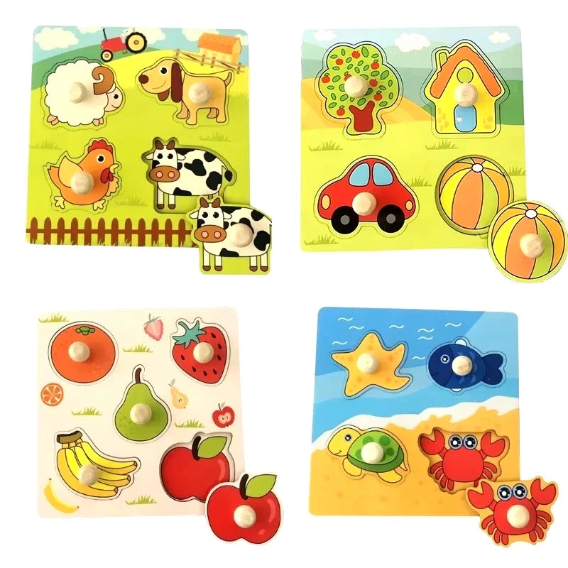 Set de rompecabezas de madera Montessori