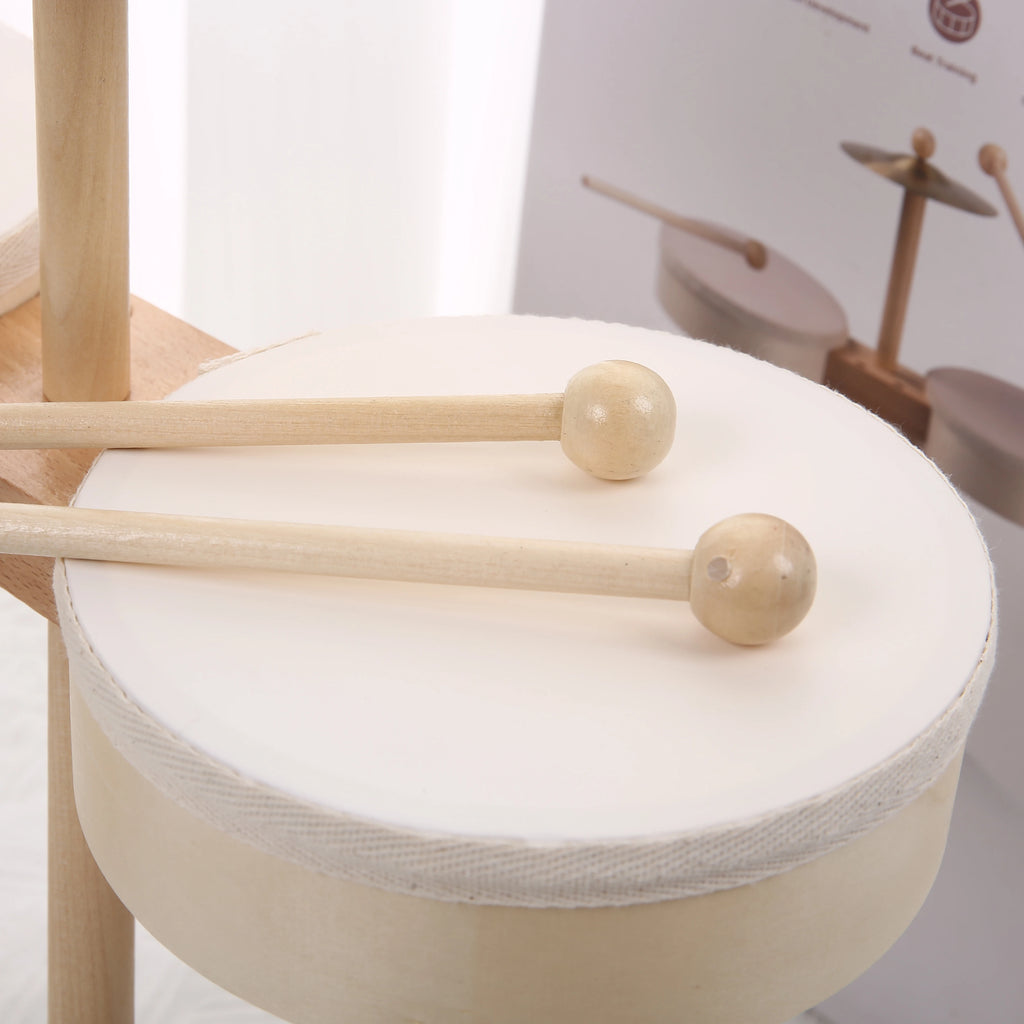 Batería de madera para niños