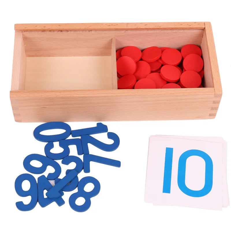 Tarjetas de madera para contar números