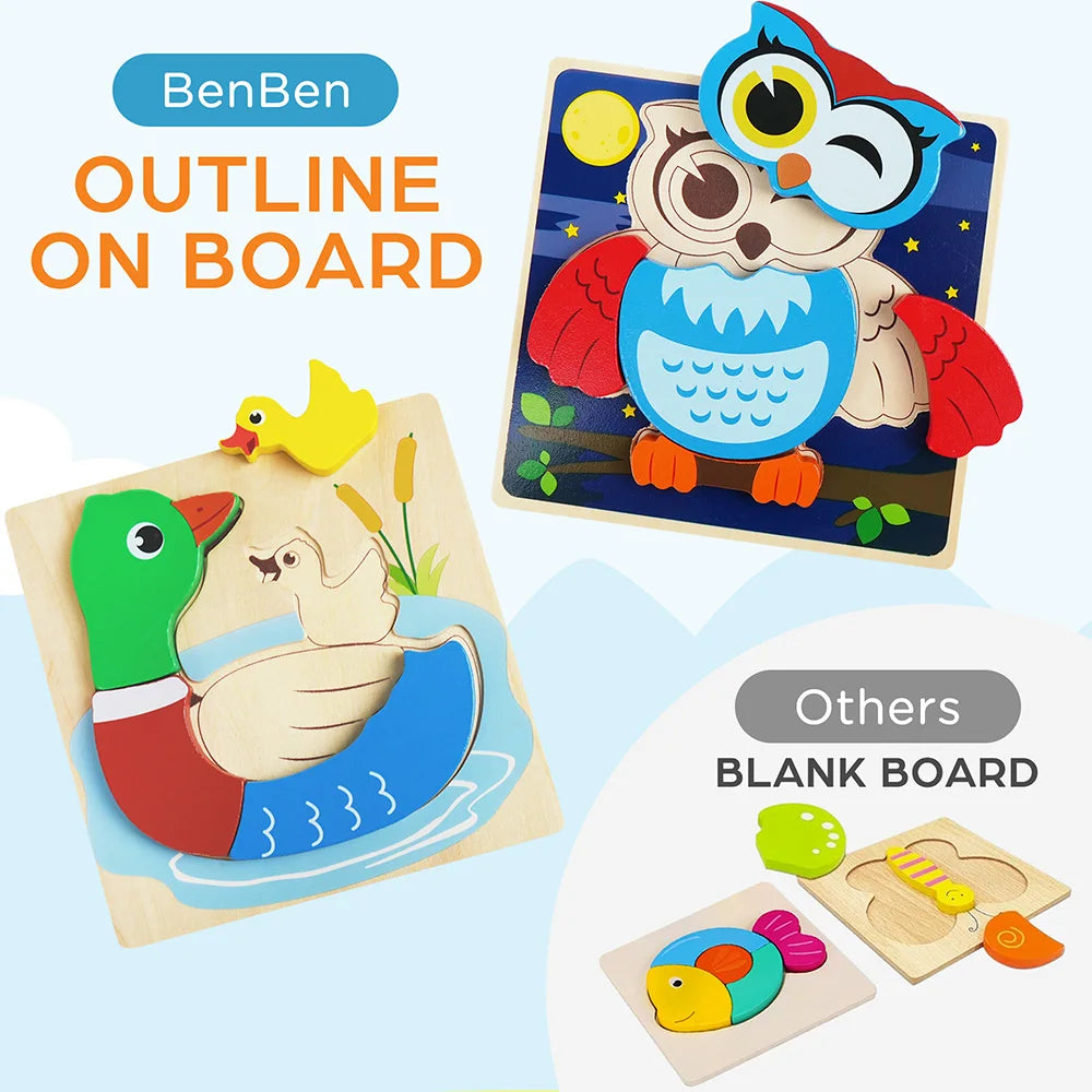 Wooden Animal Puzzle Set