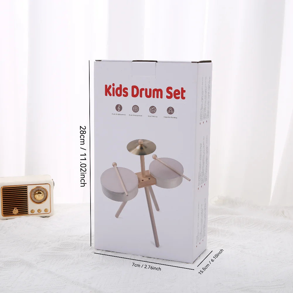 Batería de madera para niños