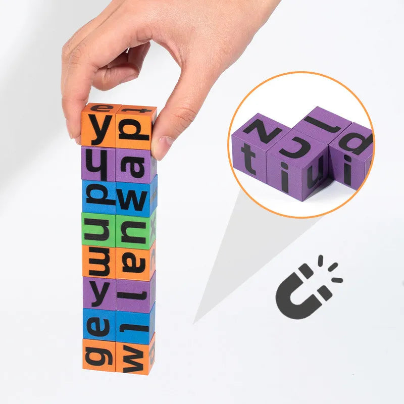 Magnetic Spelling Cube Game