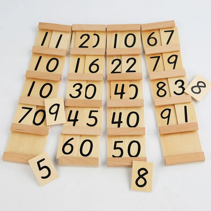 Tarjetas de madera para aprender los números