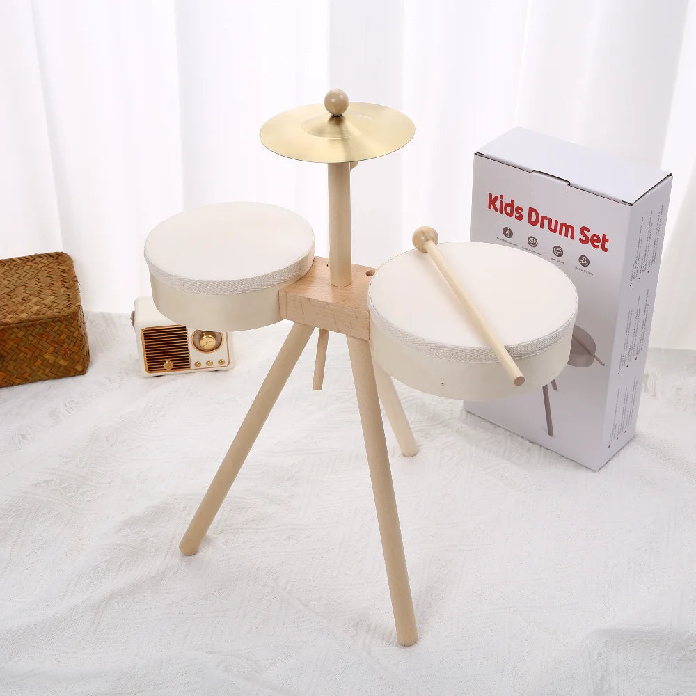 Batería de madera para niños