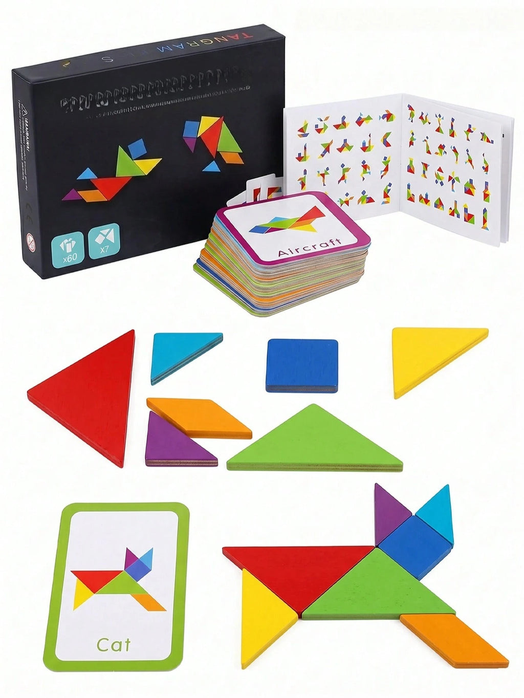 Juego de rompecabezas Tangram de madera