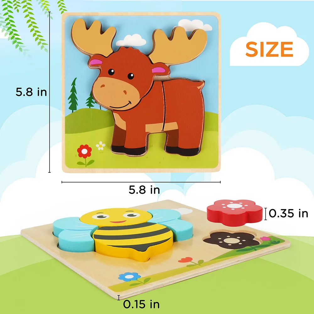 Wooden Animal Puzzle Set