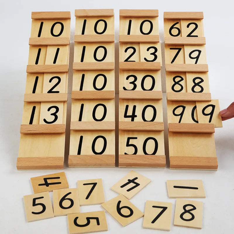 Tarjetas de madera para aprender los números