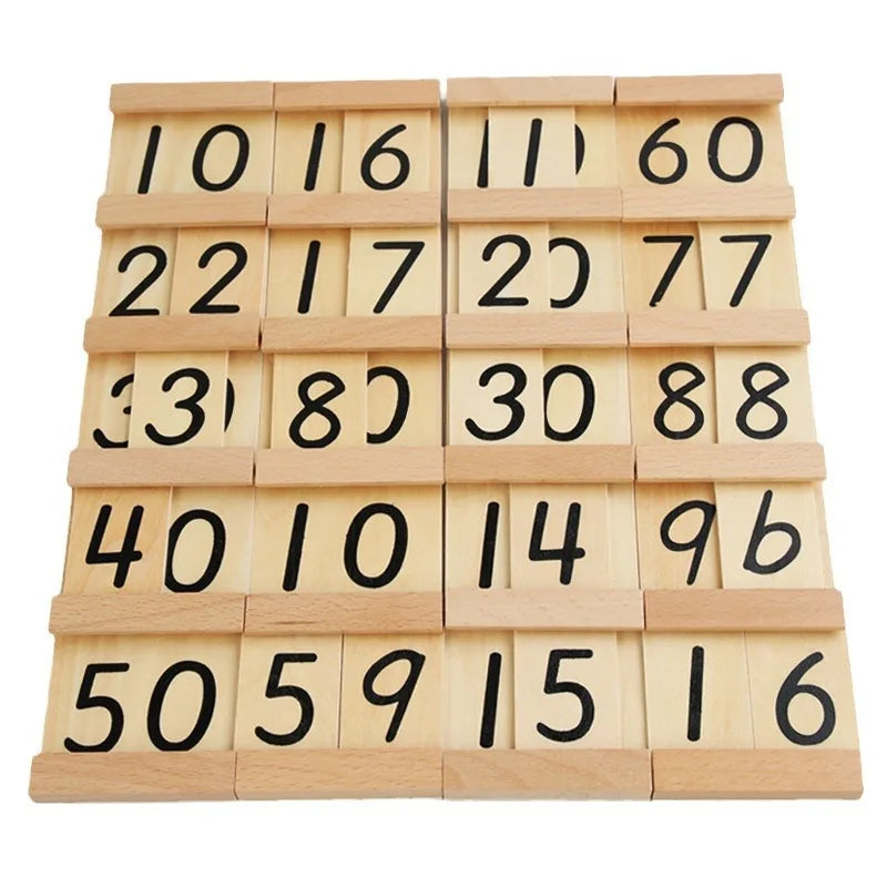 Tarjetas de madera para aprender los números