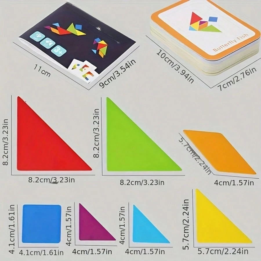 Juego de rompecabezas Tangram de madera